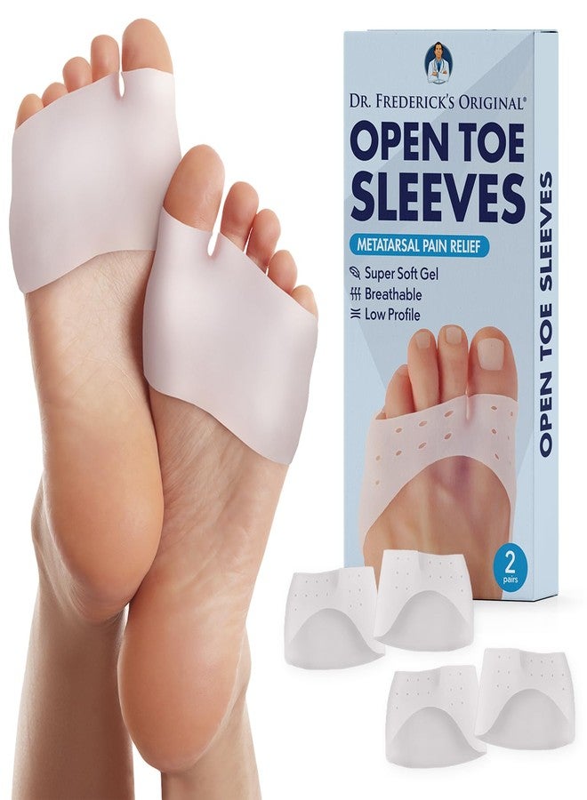 Dr. Frederick's Original Open Toe Sleeves | Half Toe Sleeve Metatarsal Pads | 4 Pieces | Ball of Foot Cushions | Great for Calluses and Blisters | for Men and Women | Perfect for High Heel Shoes - Image 1